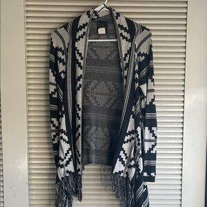 Billabong Black and Gray Geometric Cardigan